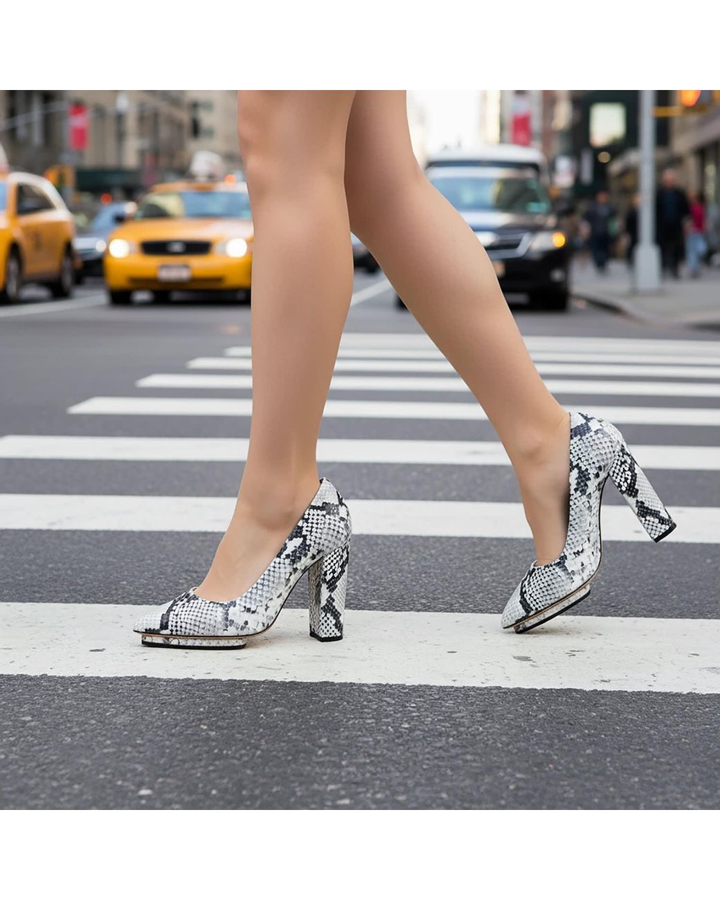 Beautiisoles by Robyn Shreiber Made in Italy White Neutrals Pippa Natural Animal Print Leather Pump With Comfortable Platform Dressy Work & Elegant Evening