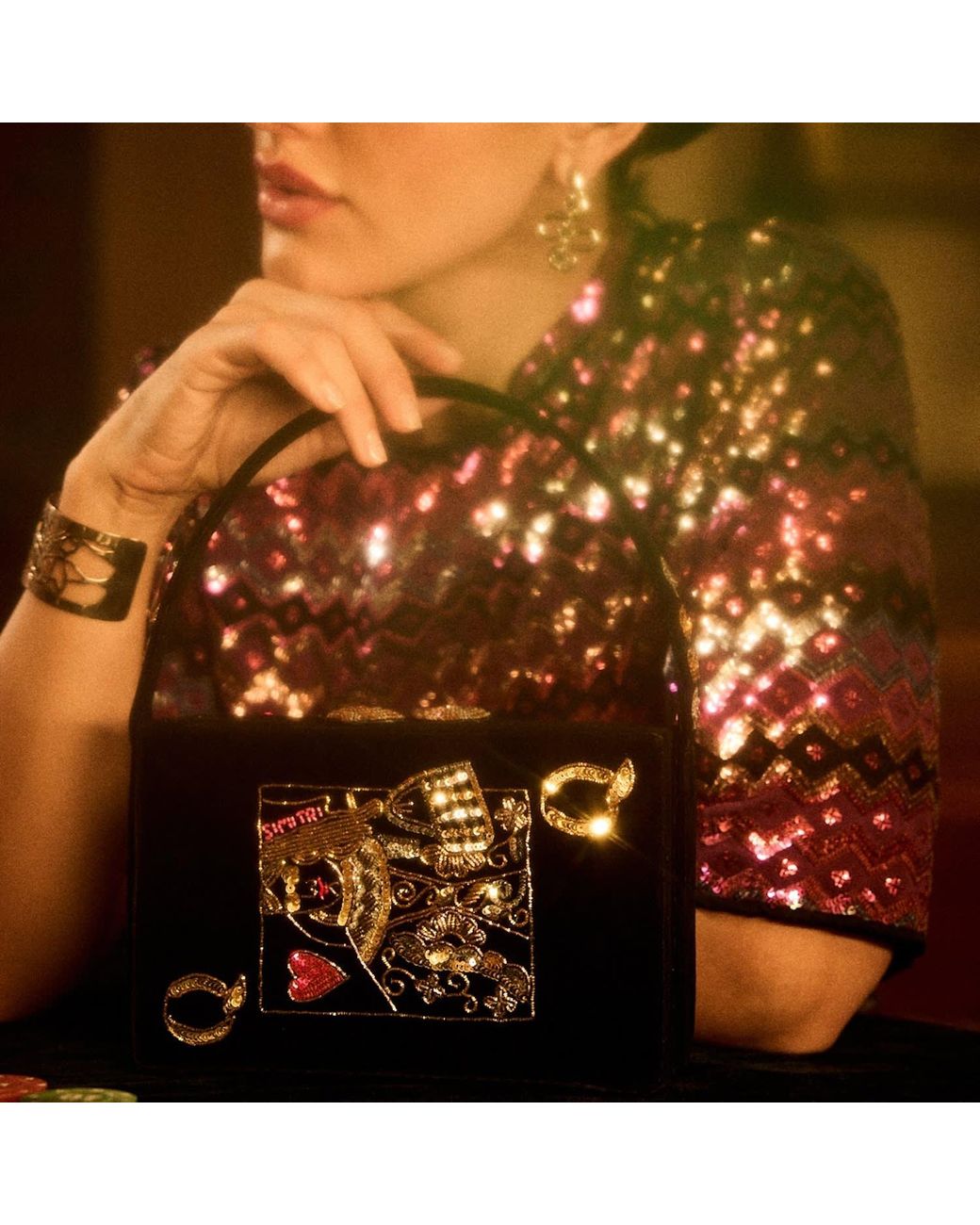 Simitri Black Poker Clutch
