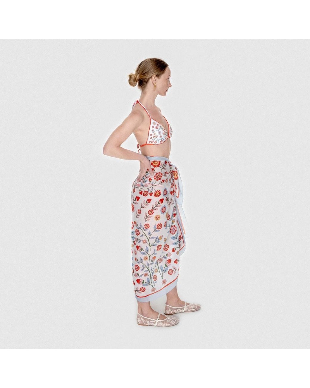 Jessie Zhao New York Red Beach Sarong Wrap