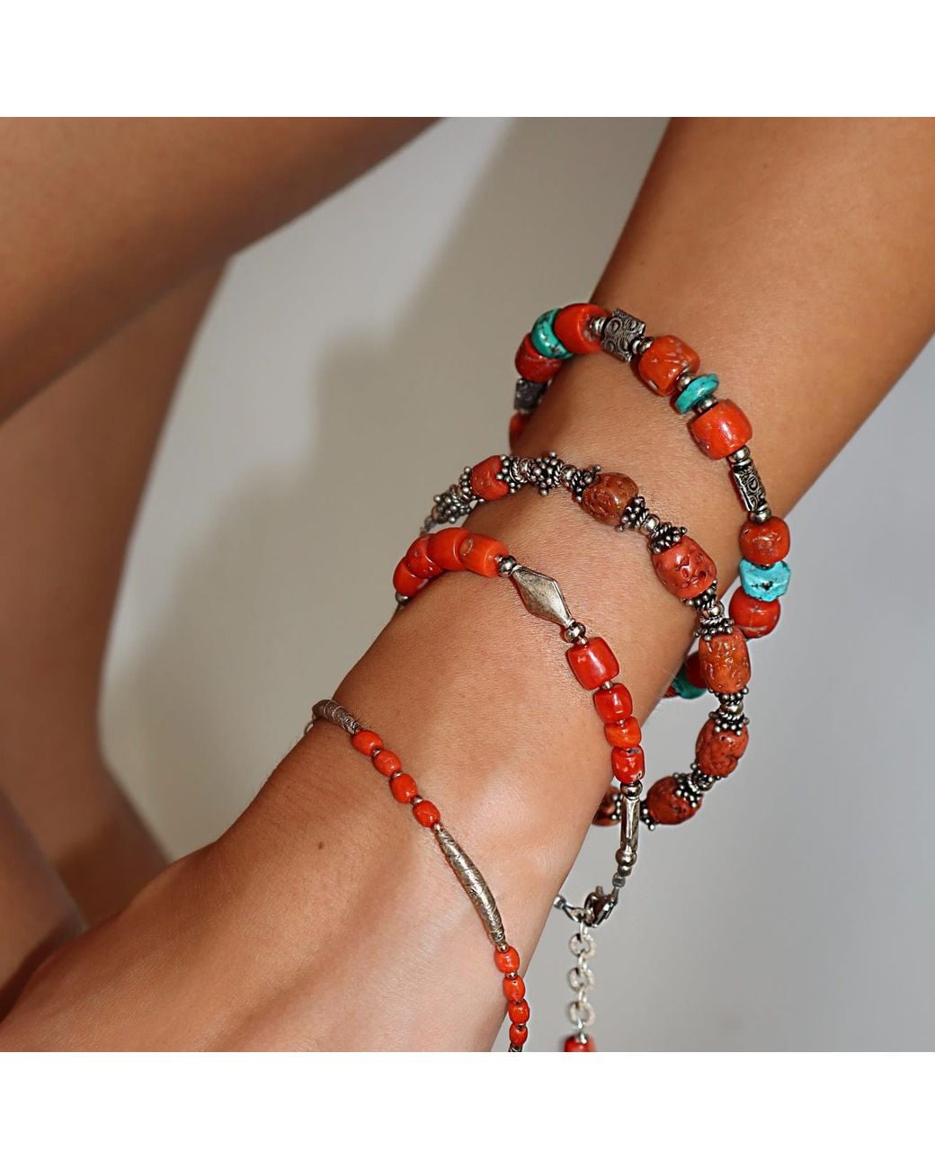 Mineralgems•Studio Red Coral And Bracelet
