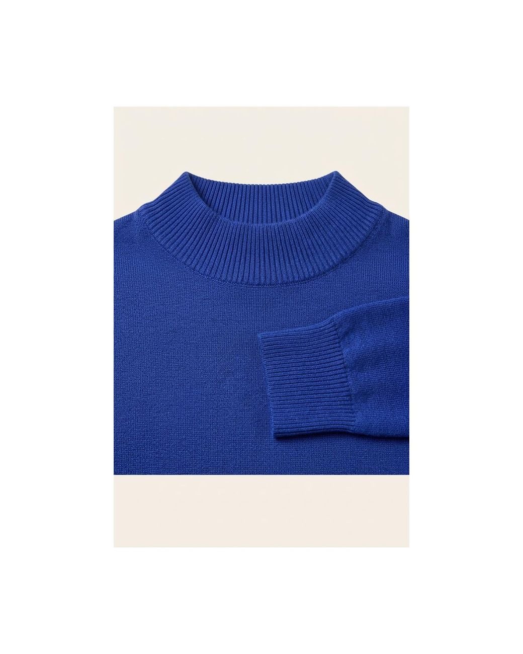 Ron Tomson Blue Mock Neck Sweater for men