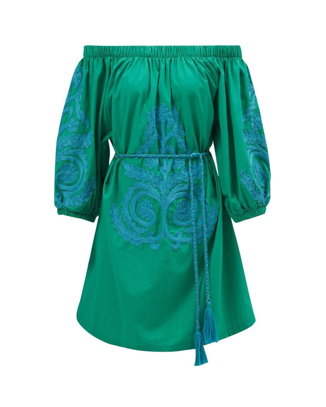 Peraluna Green Masumi Embroidered Mini Dress