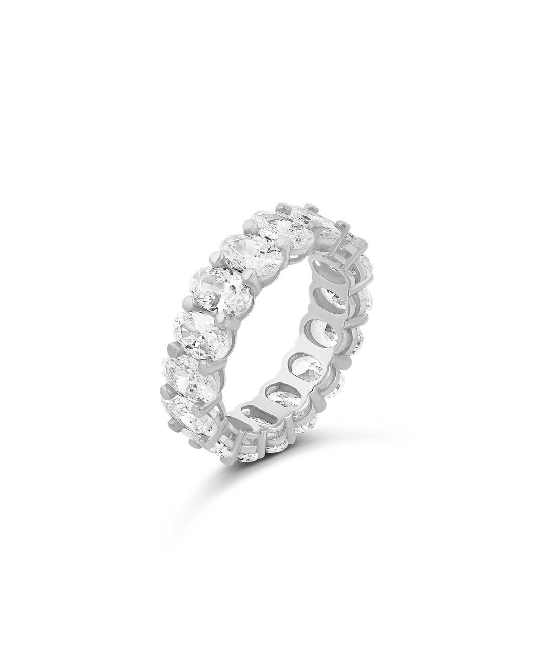SHYMI White Oval Prong-Set Eternity Band