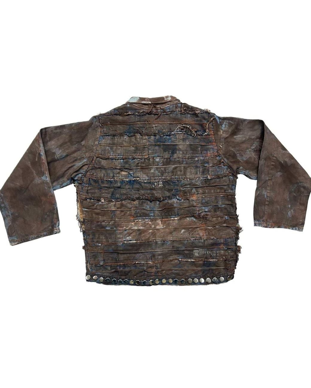 Zasta Studio Black Shred Couture Studded Denim Jacket for men