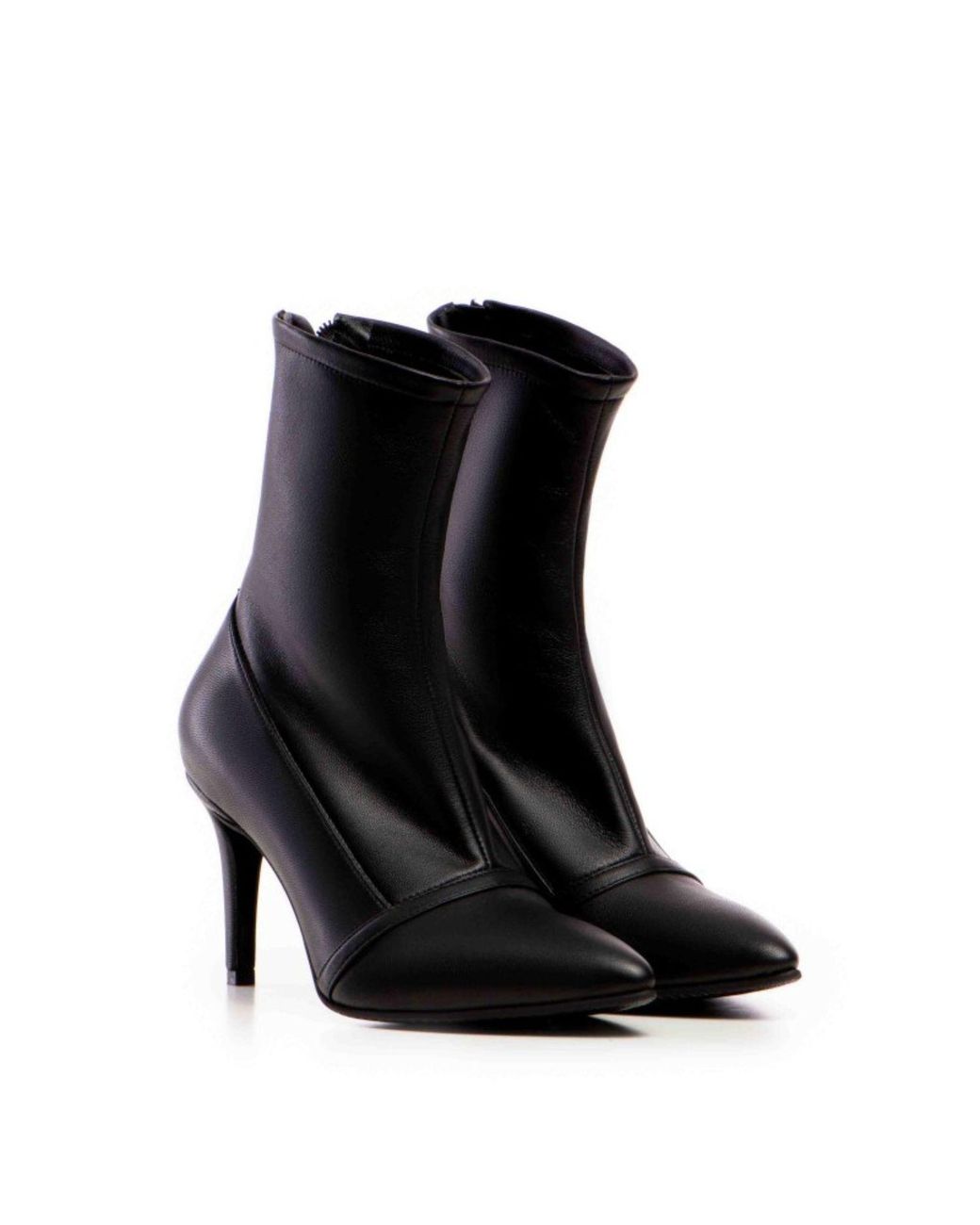 The 5Th Element Black Vanya Stretch Leather Mid-Boot