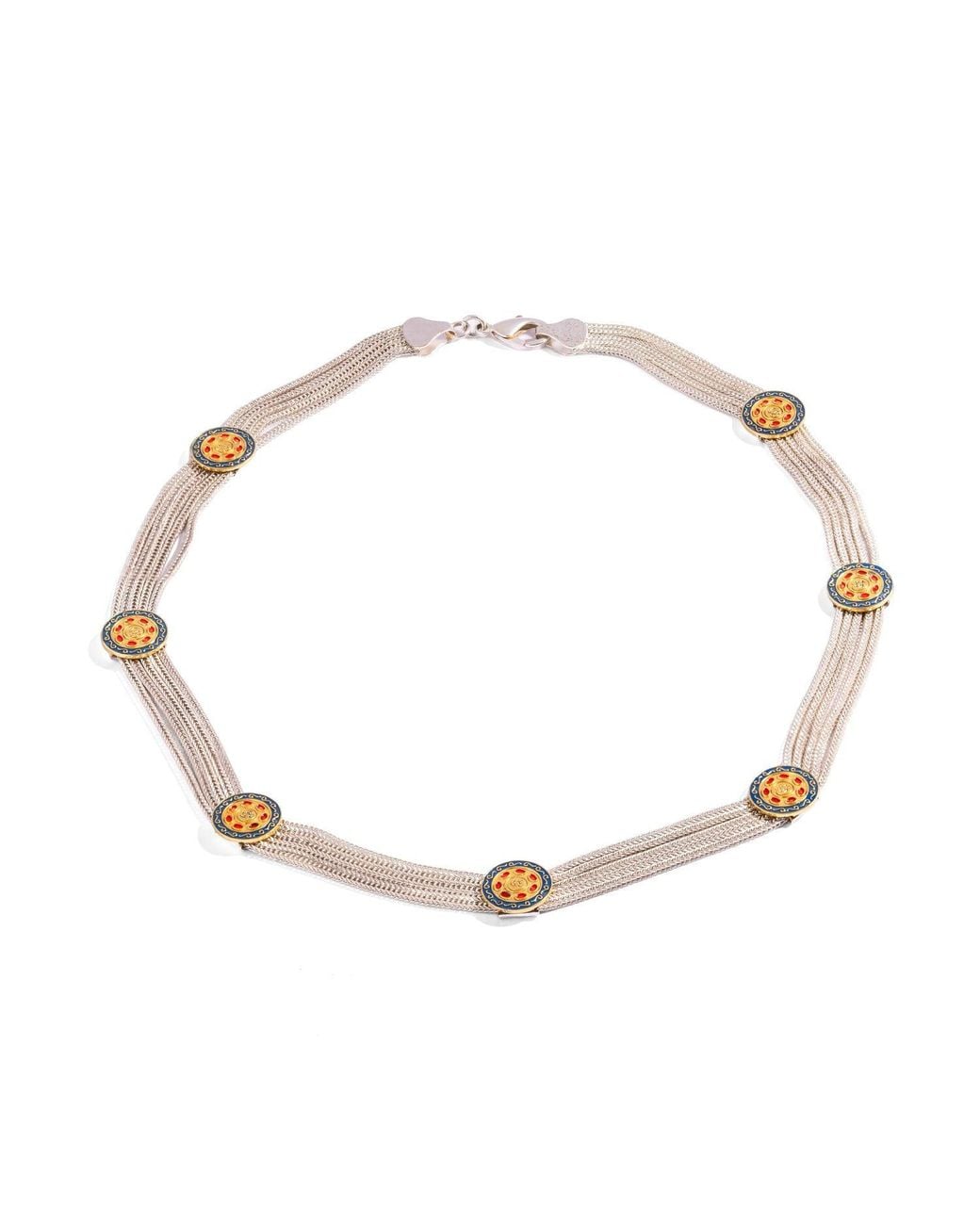 Ebru Jewelry Metallic Cleopatra Mystic Vintage Style Two Tone Statement Necklace