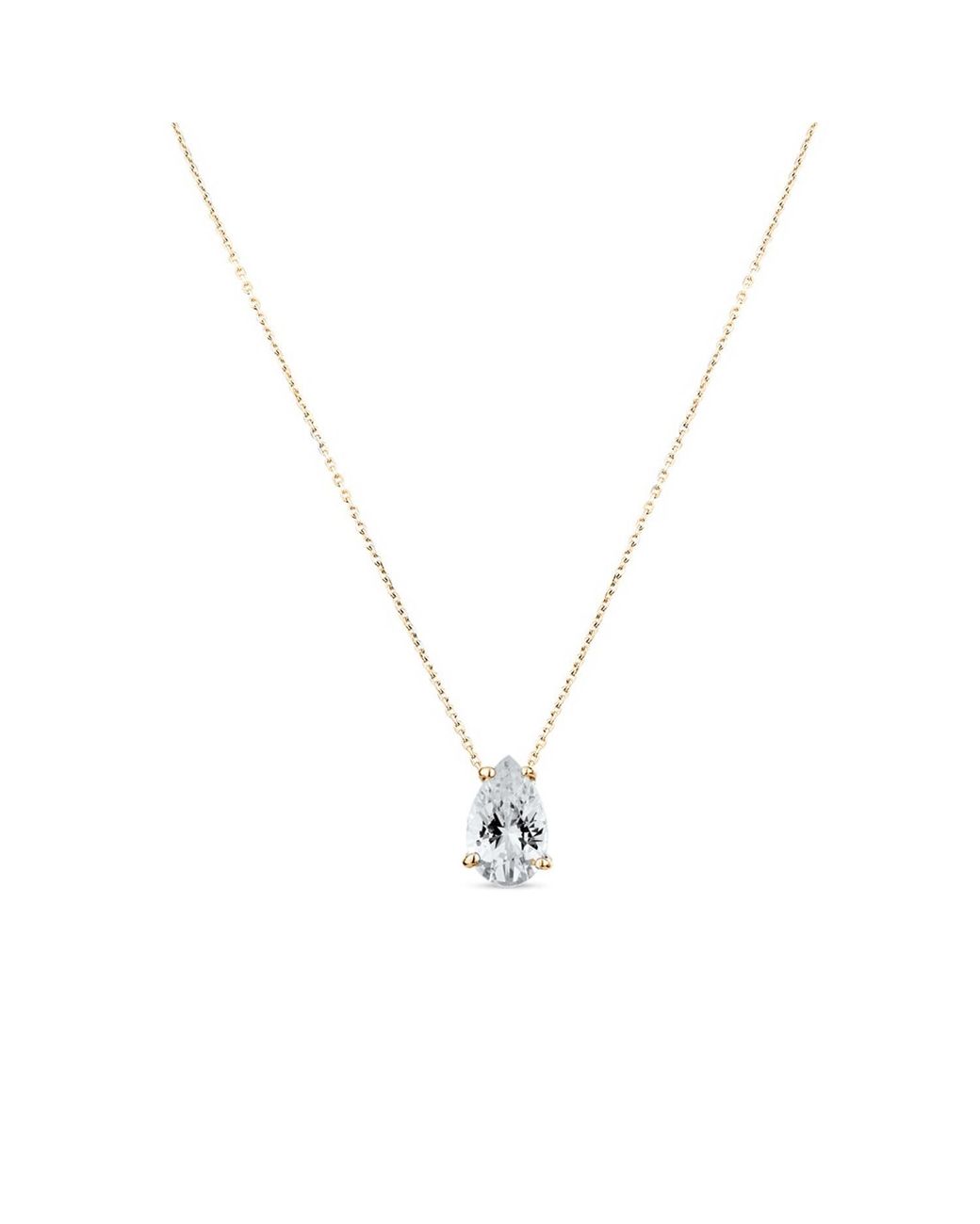 SALLY SKOUFIS Metallic Droplet Necklace With Made Cz Diamond Stimulant