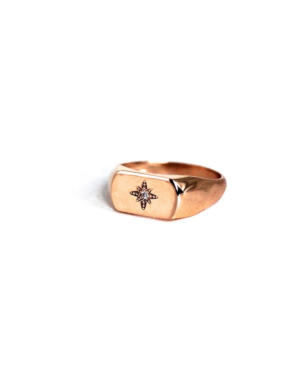 VicStoneNYC Fine Jewelry Metallic Natural Diamond Polaris Star Signet Ring