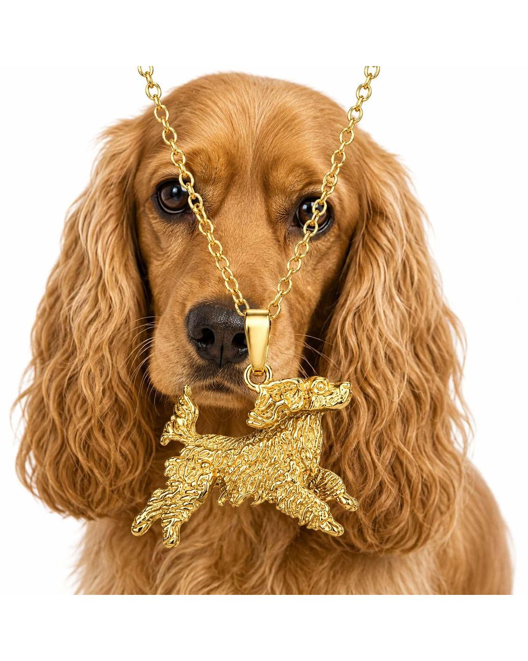 Simon Kemp Jewellers Metallic Sterling Silver 18K Gold Spaniel Pendant