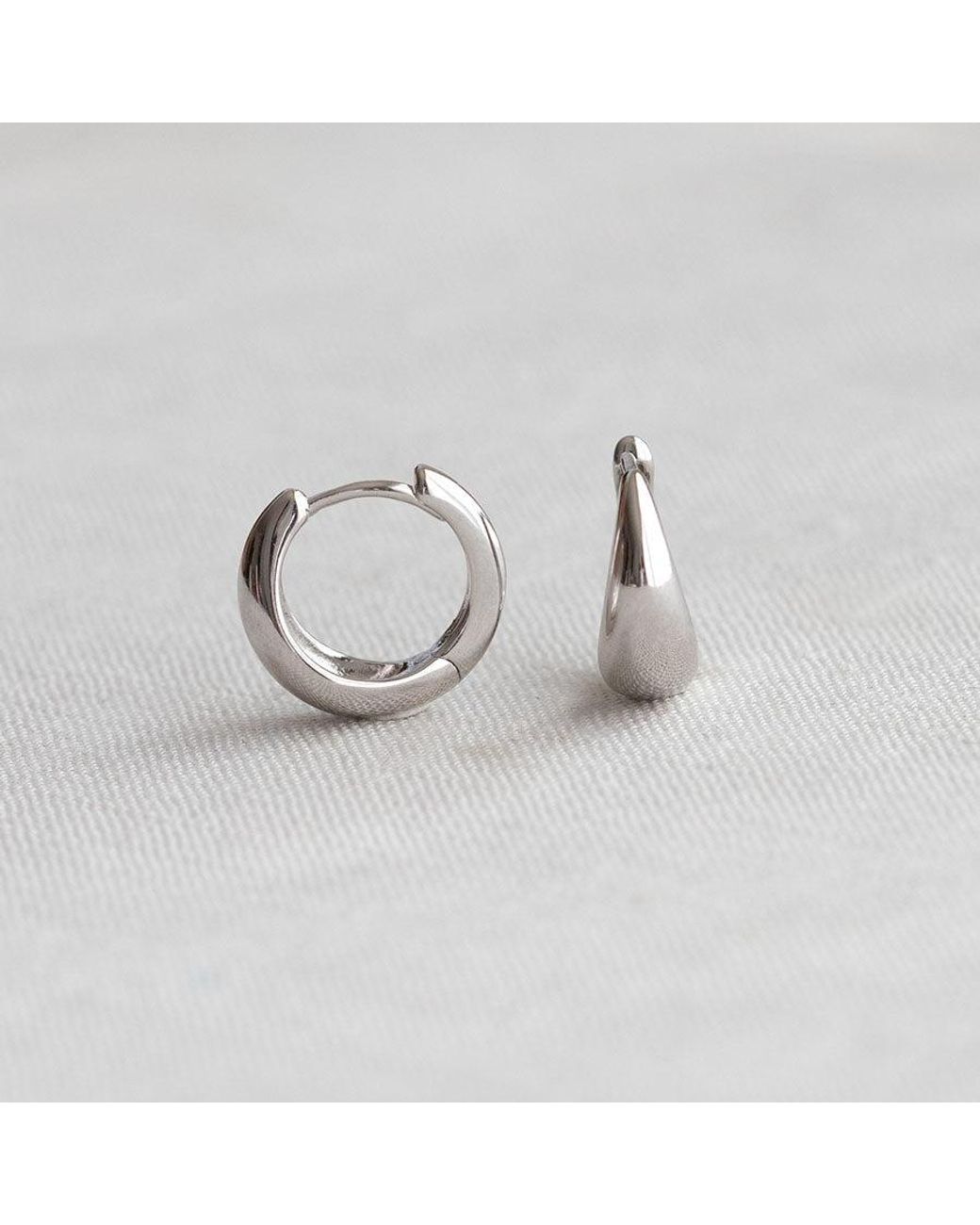 Kris Nations Metallic Tapered Huggie Hoop Earring