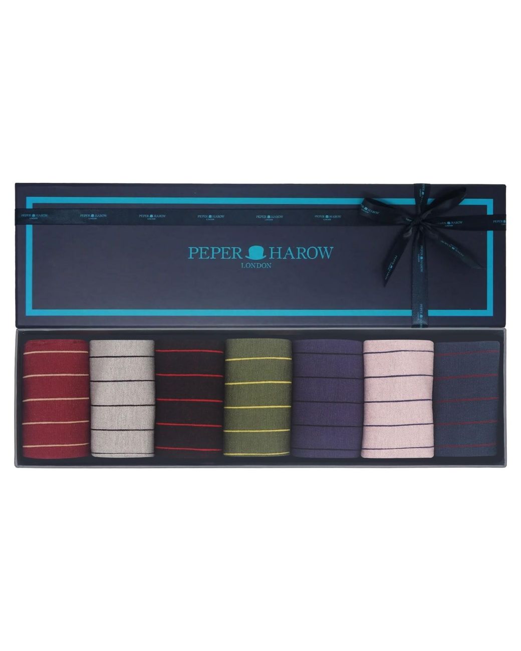 Peper Harow - Made in England Blue Pin Stripe Gift Box for men