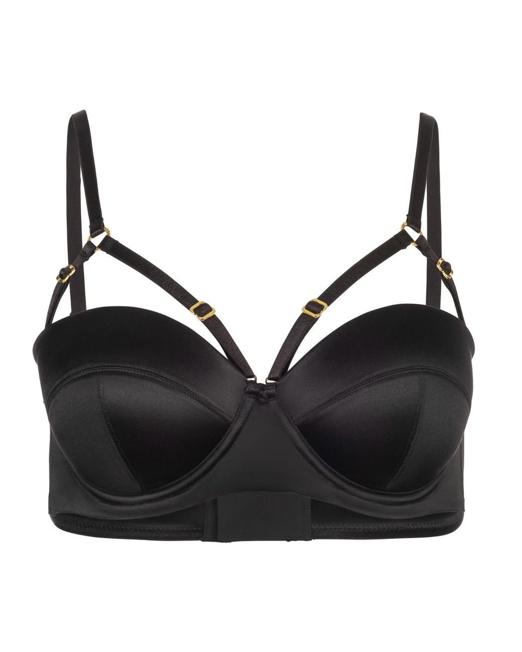 Black Heart Lingerie Black Convertible Silk Longline Bra
