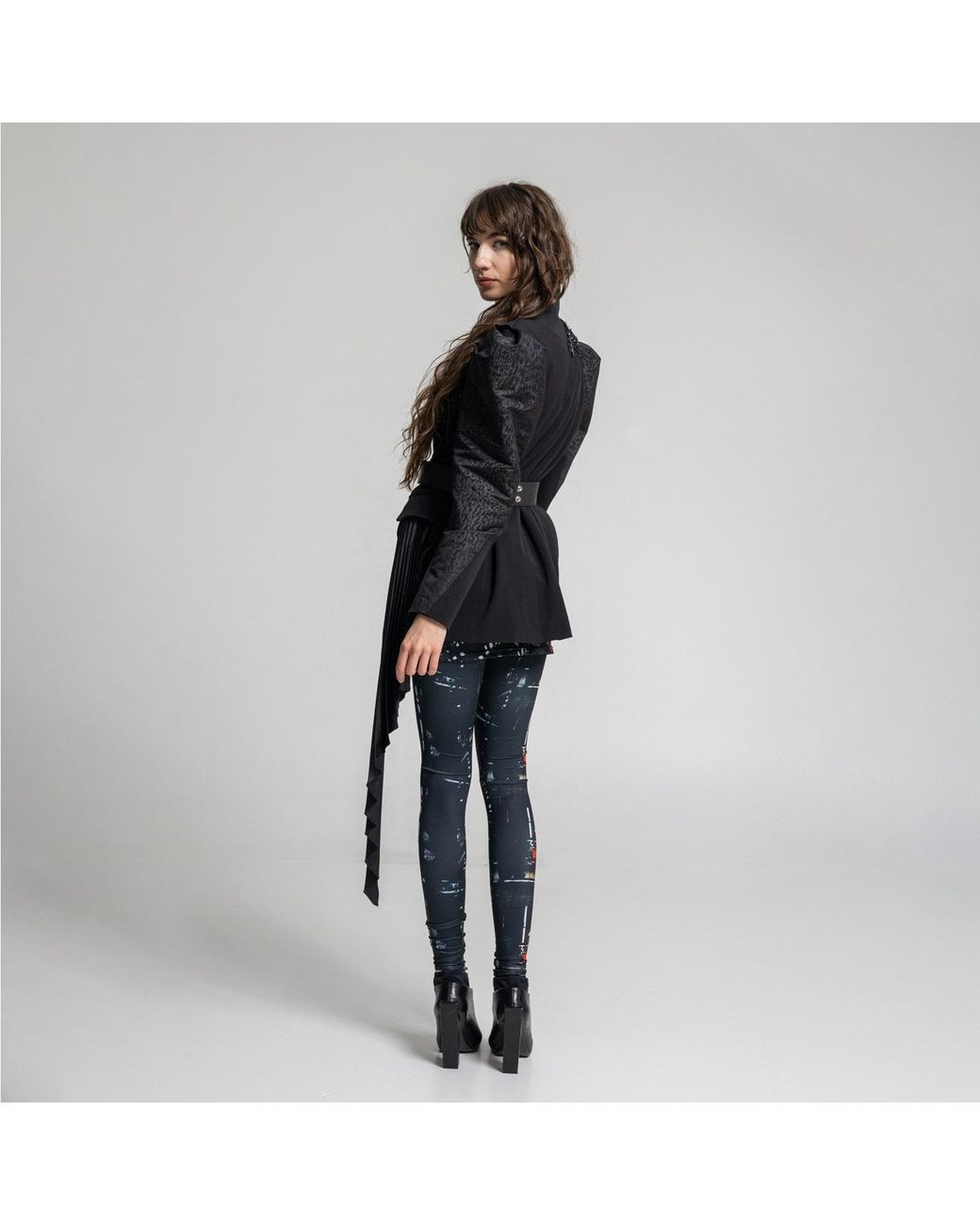ARTISTA Black Sissy Embellished Puffy Sleeve Jacket