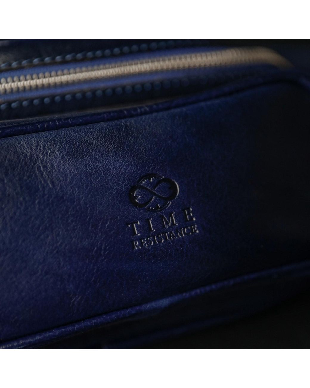Time Resistance Blue Leather Sling Bag Belly Bag for men