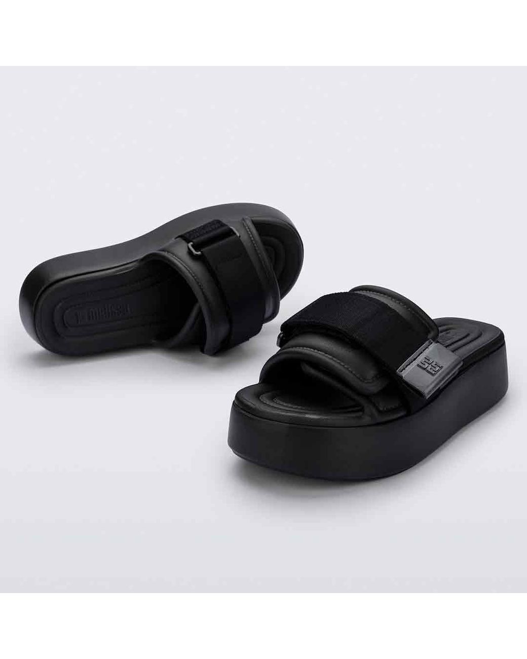 Melissa Black Free Fuzzy Slide Platform