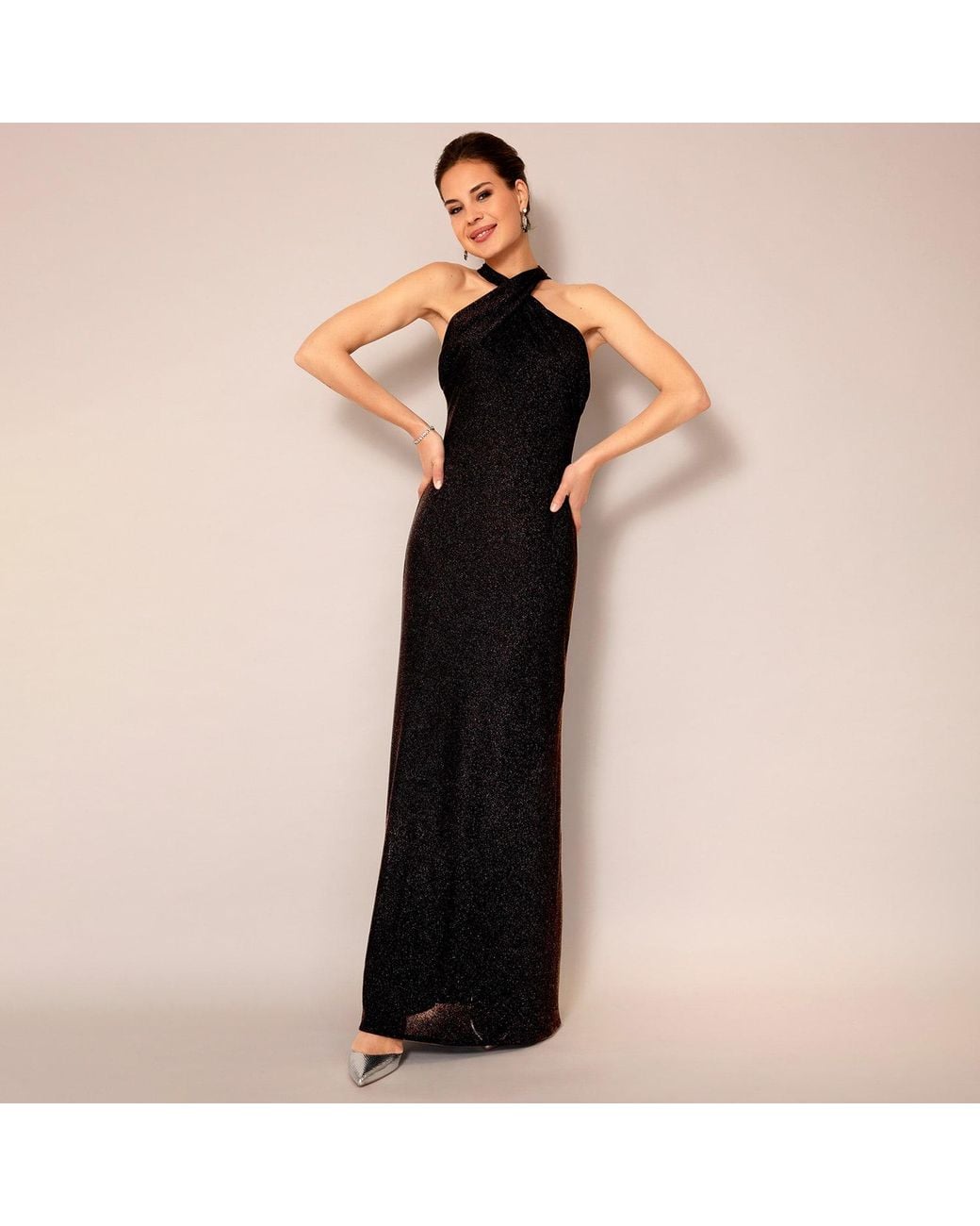 Alie Street London Blue Thea Halter Gown Glitter