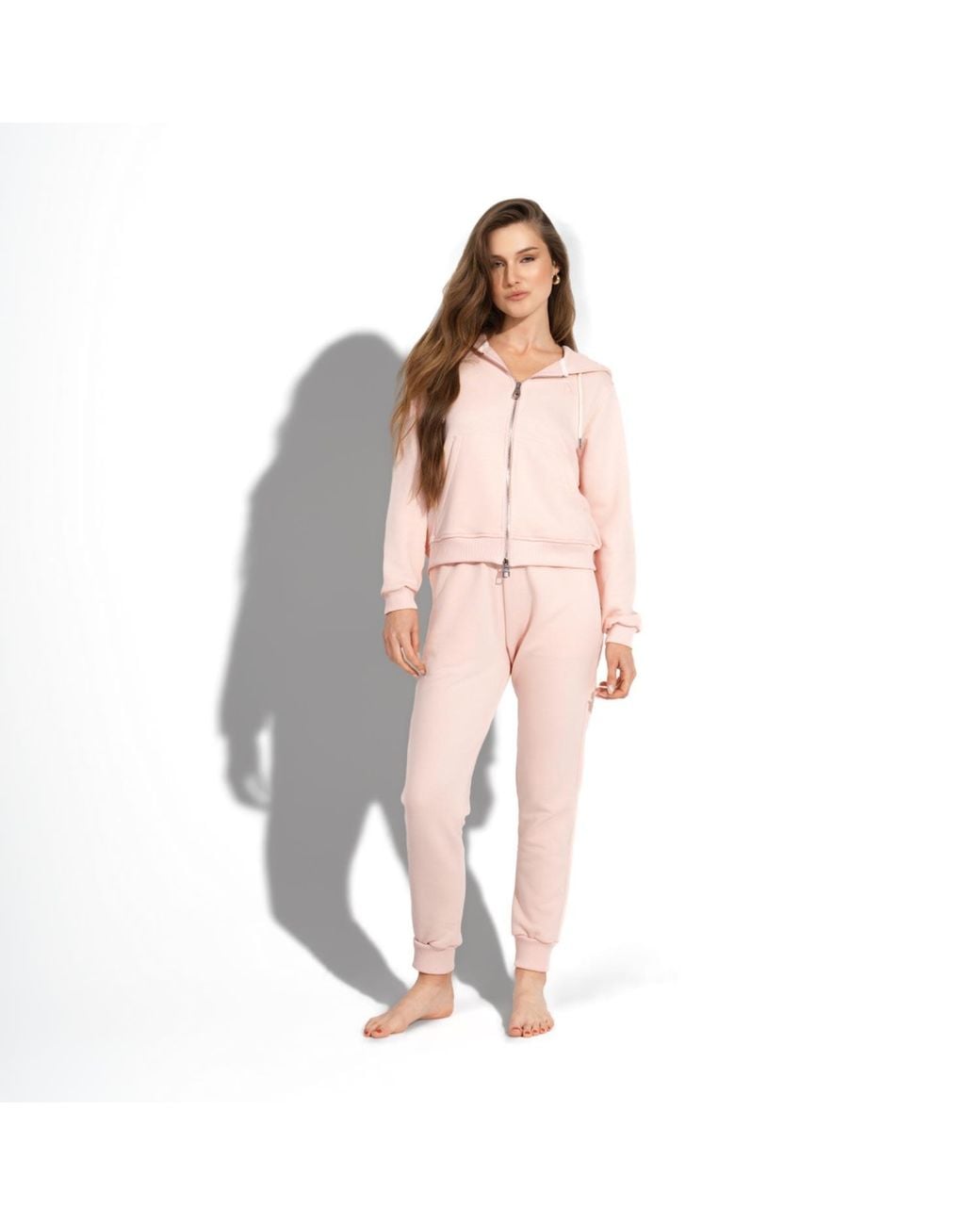Maison Tangerine Pink Set Tracksuit Zip-Up Hoodie & Joggers Premium Cotton