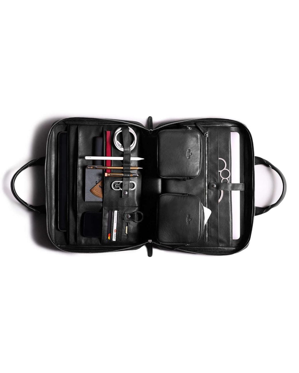 Harber London Black Laptop Briefcase for men