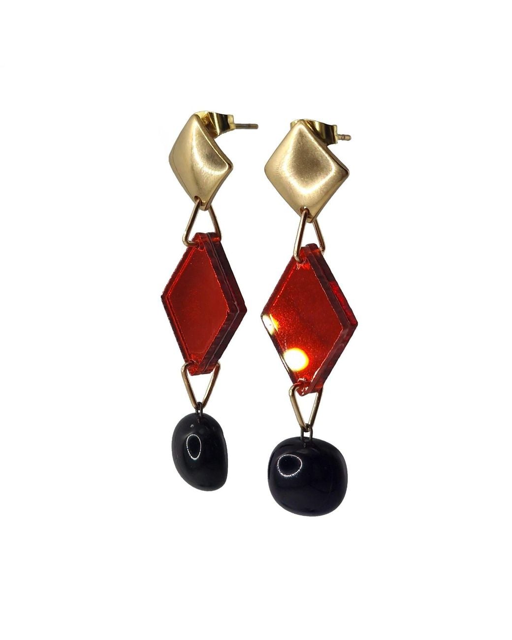 Laura Daili Red Midnight Scarlet Earrings