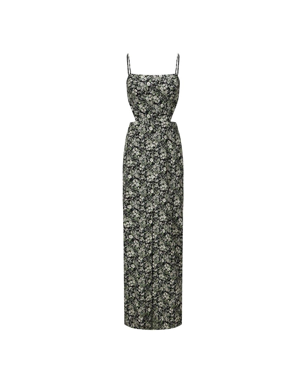 NUAJE NUAJE Green Felicia Floral-Print Openback Dress