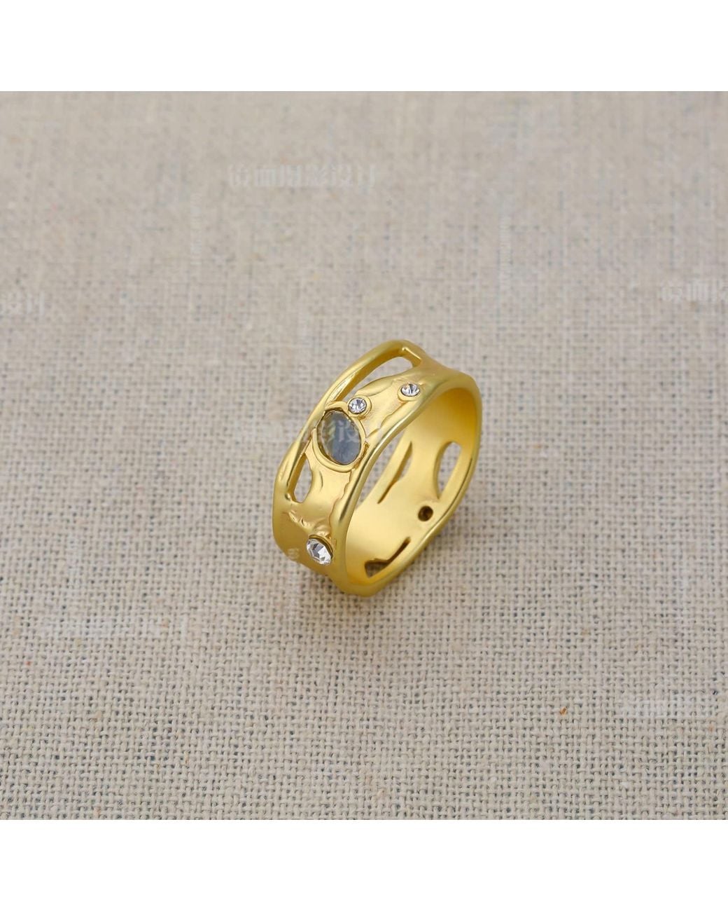 Rare Matters Jewelry Metallic Glass Statement Ring