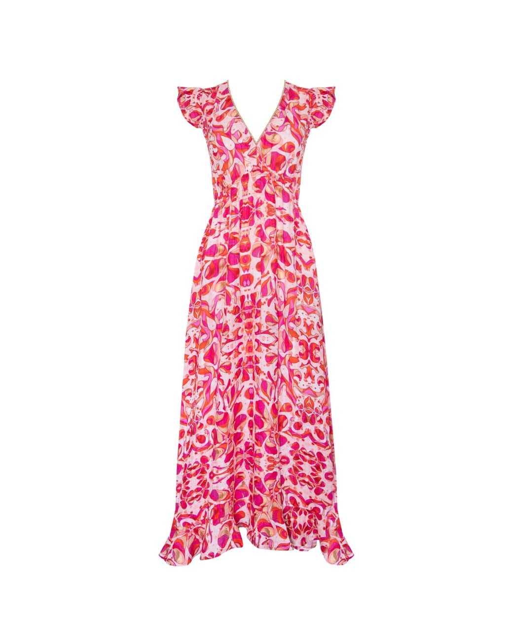 Sophia Alexia Pink Floral Fusion St Lucia Maxi Dress