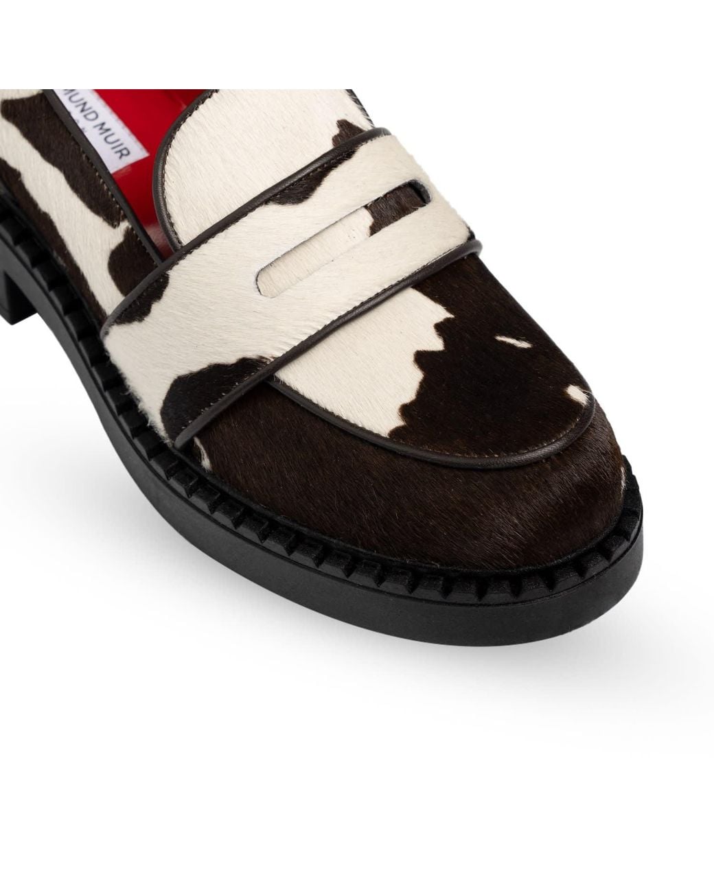 Rosamund Muir London Multicolor Neutrals Stratford Cow Print Calf Hair Loafers
