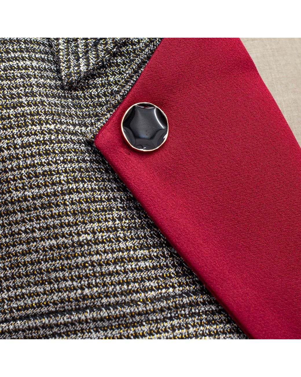 Smart and Joy Gray Crop Tailor Safari Jacket And Removable Lapel