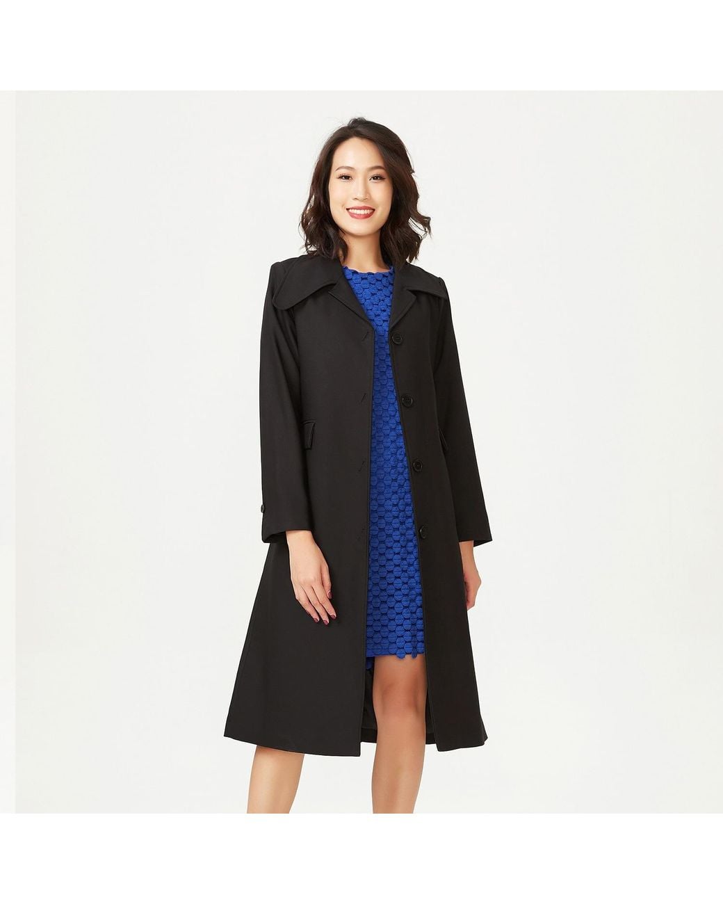 Smart and Joy Black Minimalist City Coat
