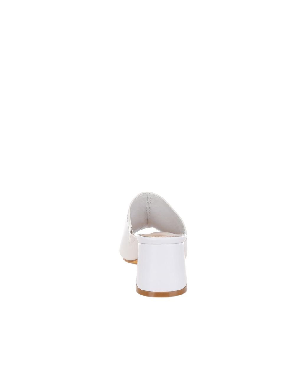 Rag & Co White Wuling Slip-On Soft Leather Heels