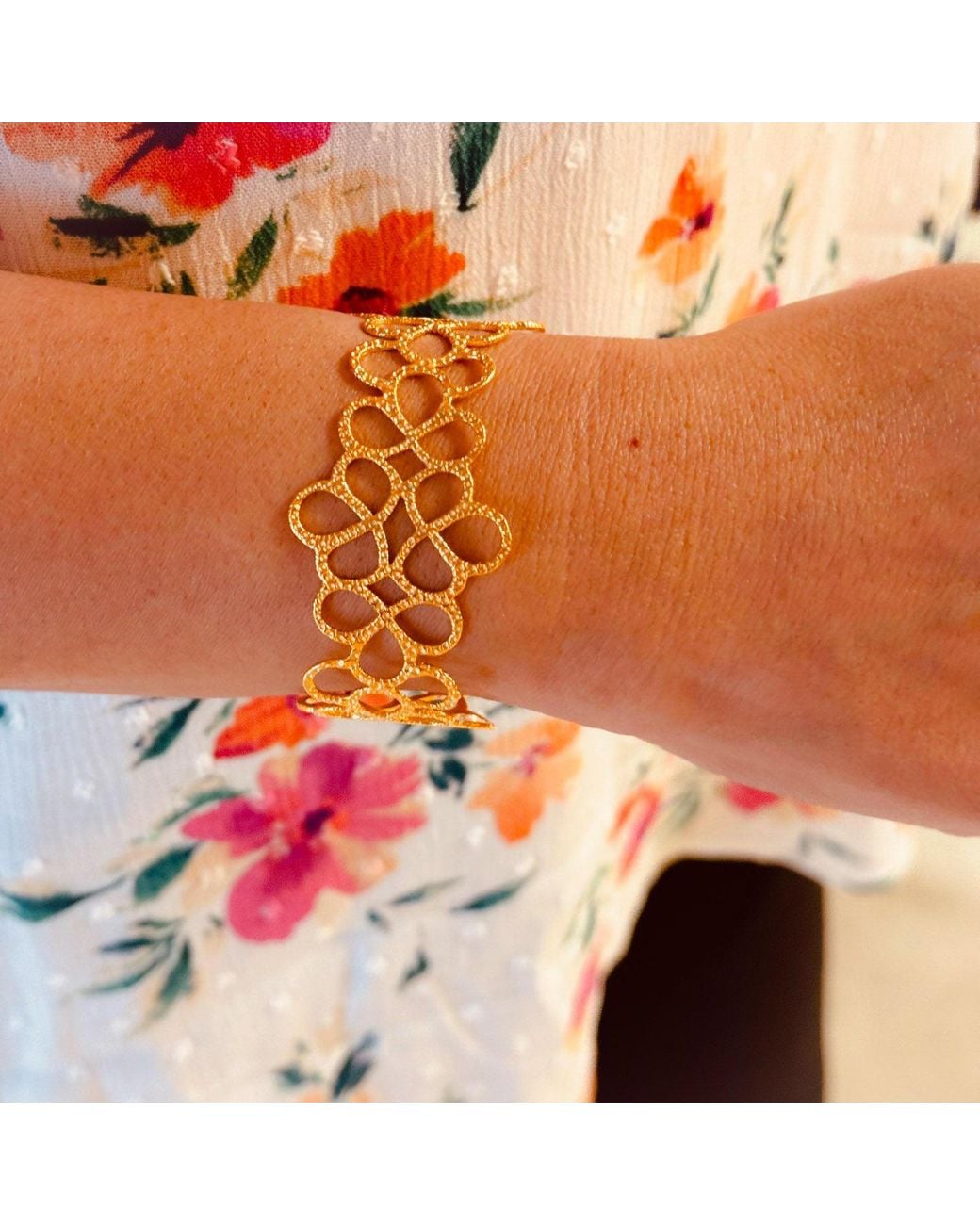Lexi Jewelry Metallic Lace Cuff Bracelet