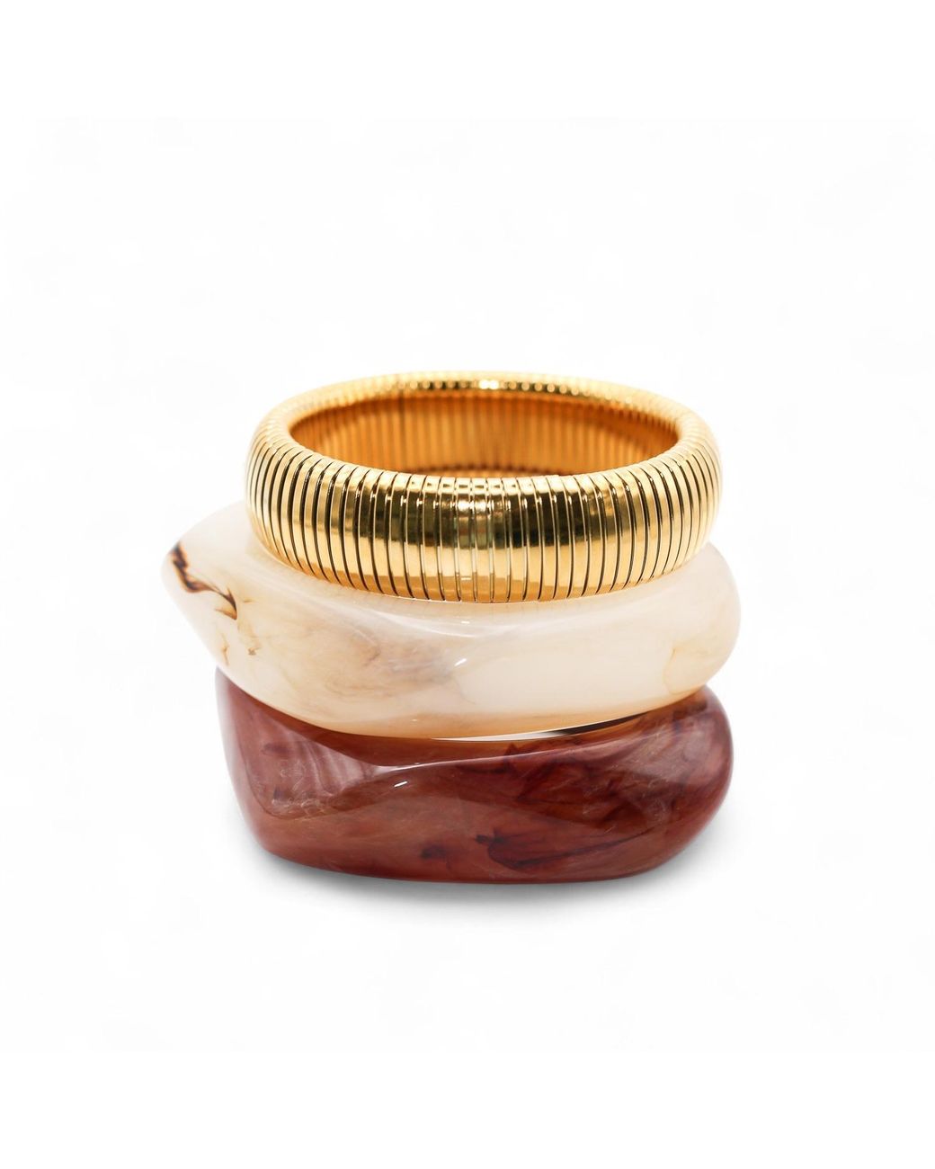 Miss Cecilia Metallic Ribbed Flex Bangle
