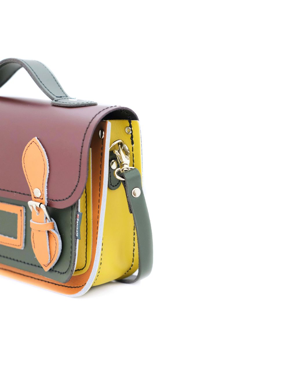Zatchels Black Leather Midi Crossbody Satchel
