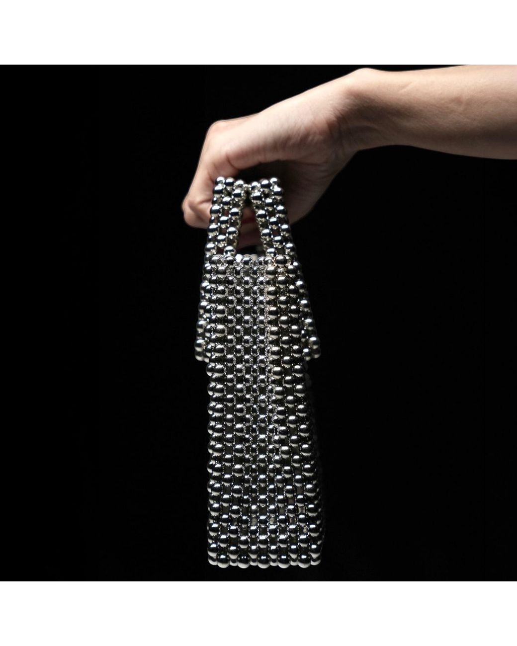 Belyed Handcraft Gray Mini Me –Stylish Handmade Bead Handbag By Belyed