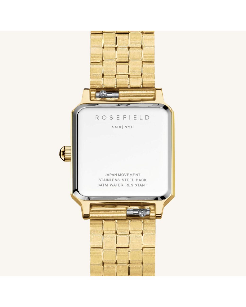 ROSEFIELD Metallic Boxelle Tone Watch With Emerald Dial