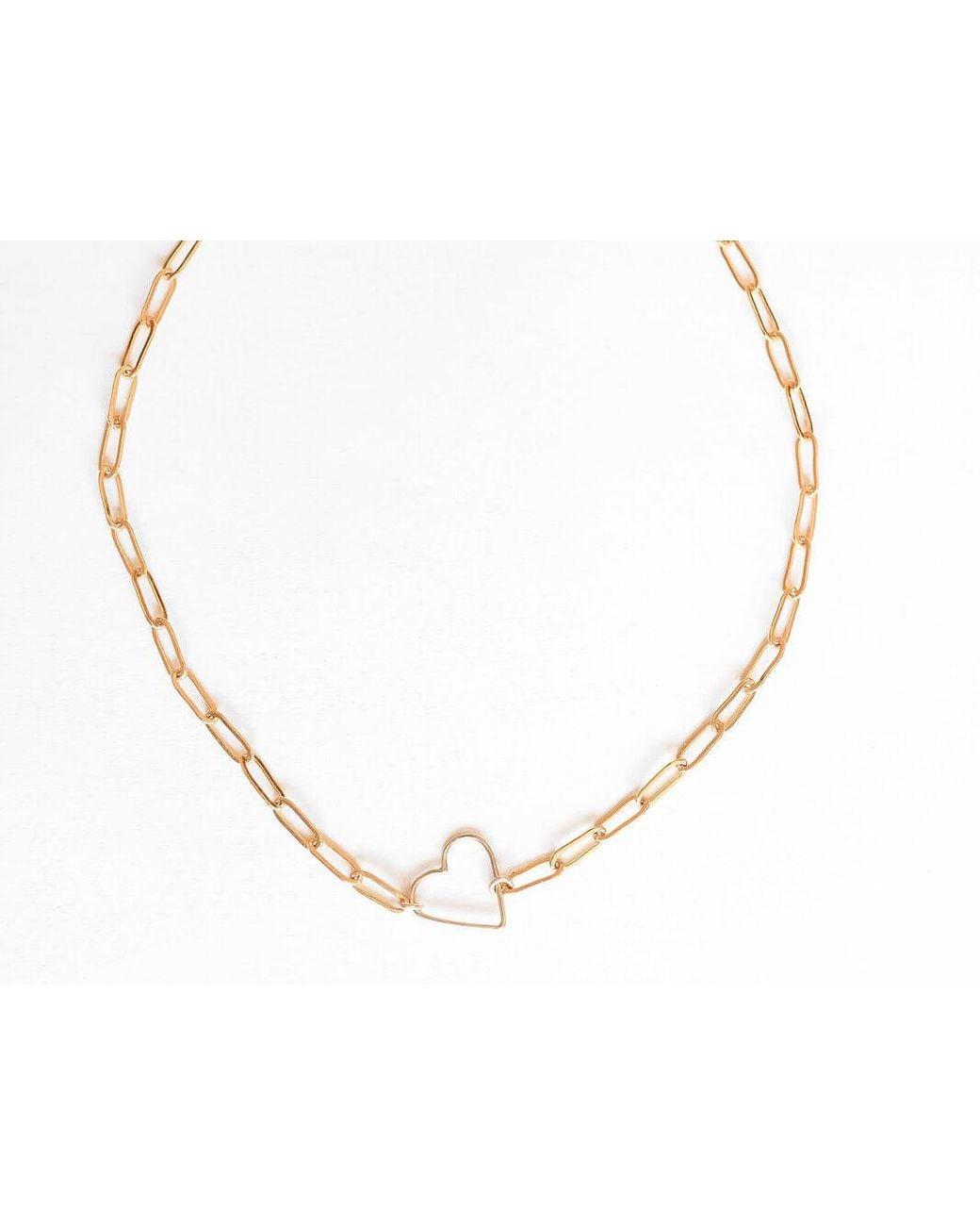 Lexi Jewelry Metallic Heart & Link Chain Necklace