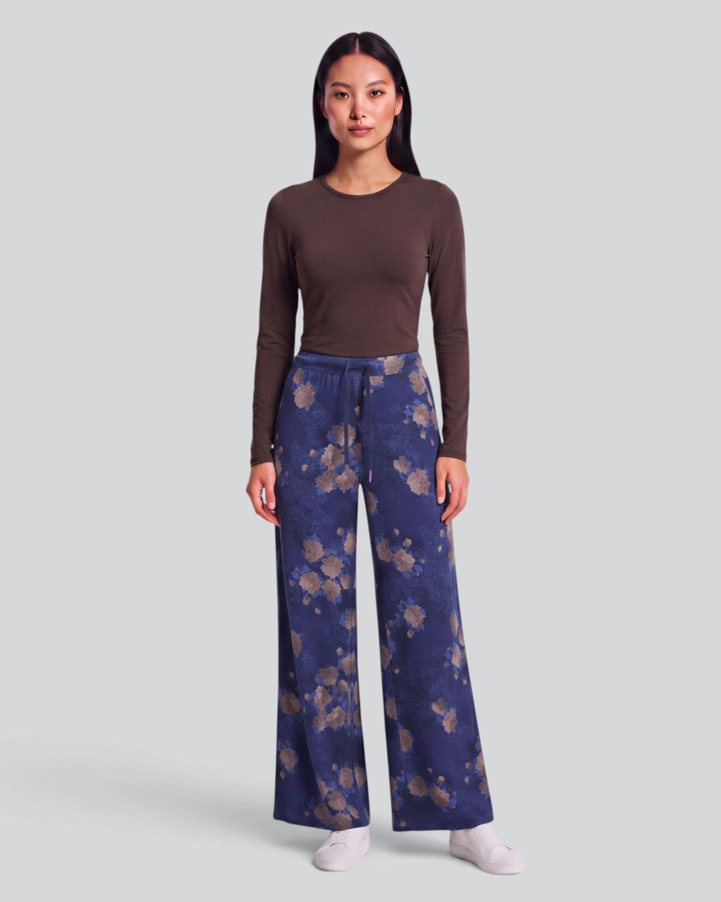 Lords of Harlech Blue Sanchez Lans Floral Stretch Knit Drawstring Pant