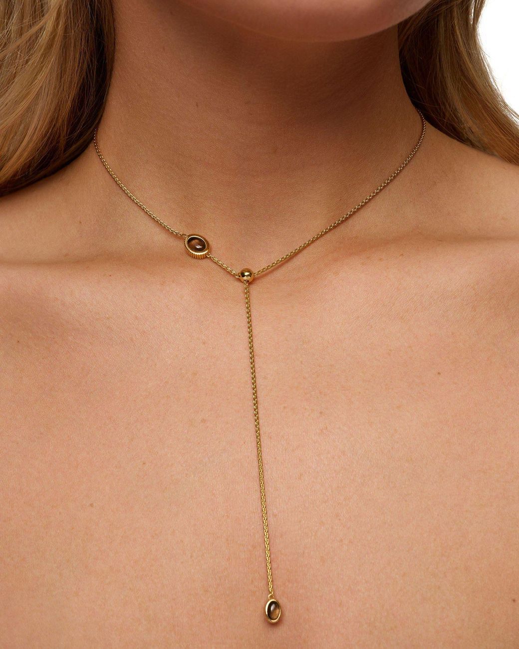 Stone Fruit Metallic Baby Bolo Necklace