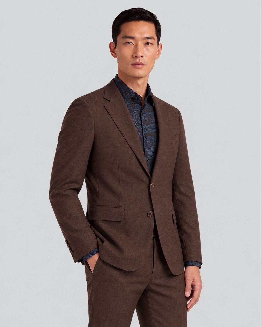 Lords of Harlech Josh Brownie Stretch Tailored Blazer for men
