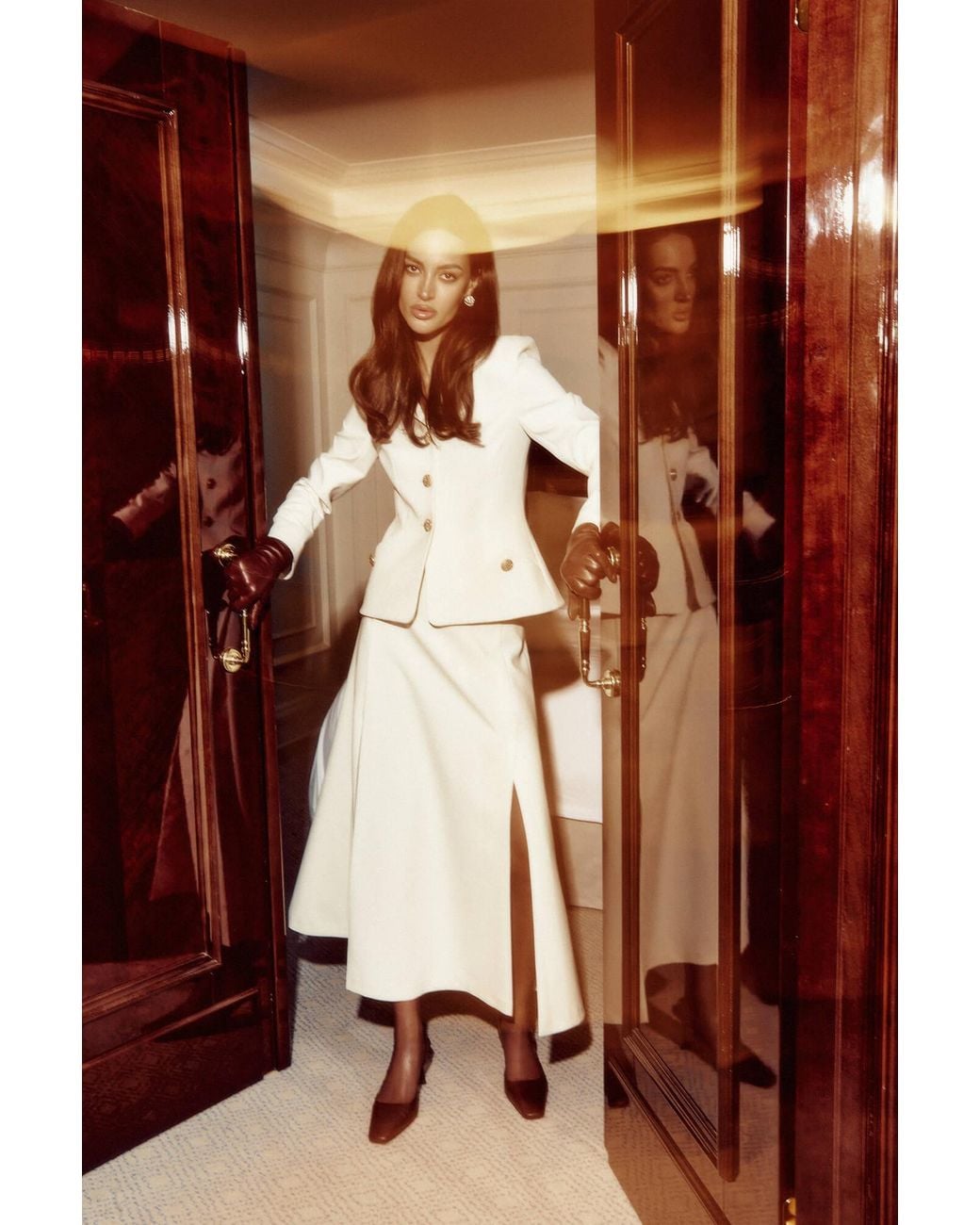 POST MERIDIEM White Fitted Silhouette Jacket