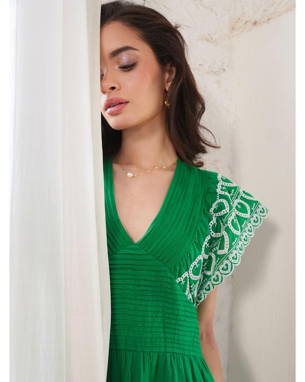 Rose & Nancy Green Eleanor Cotton Maxi Dress