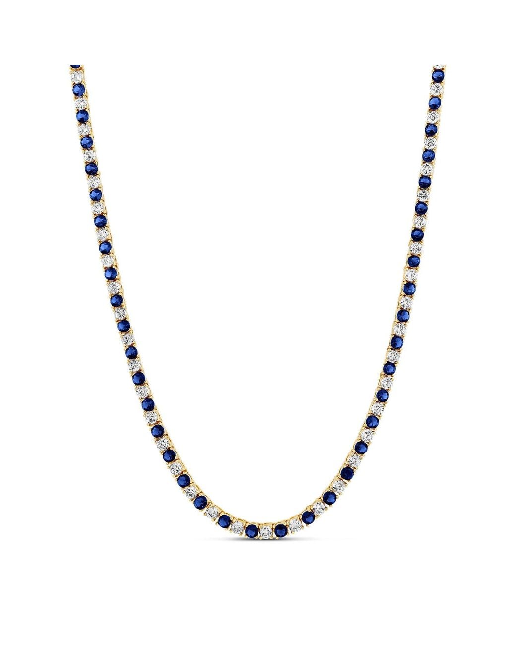 SHYMI Metallic Alternating Color Tennis Necklace