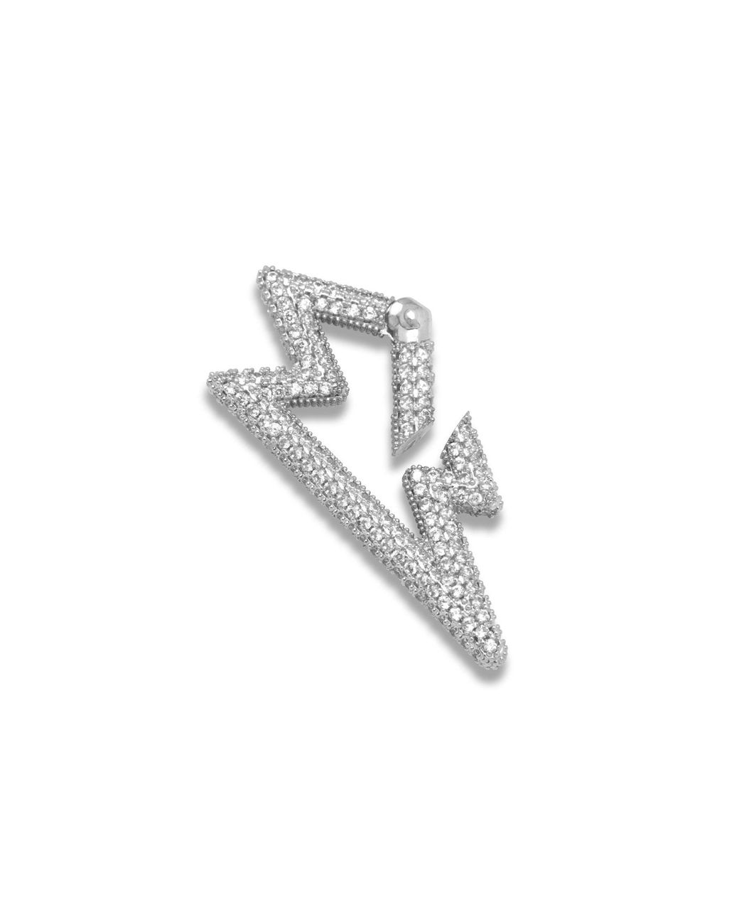 Jaredjamin White Lightning Bolt Pavé Clicker Clasp