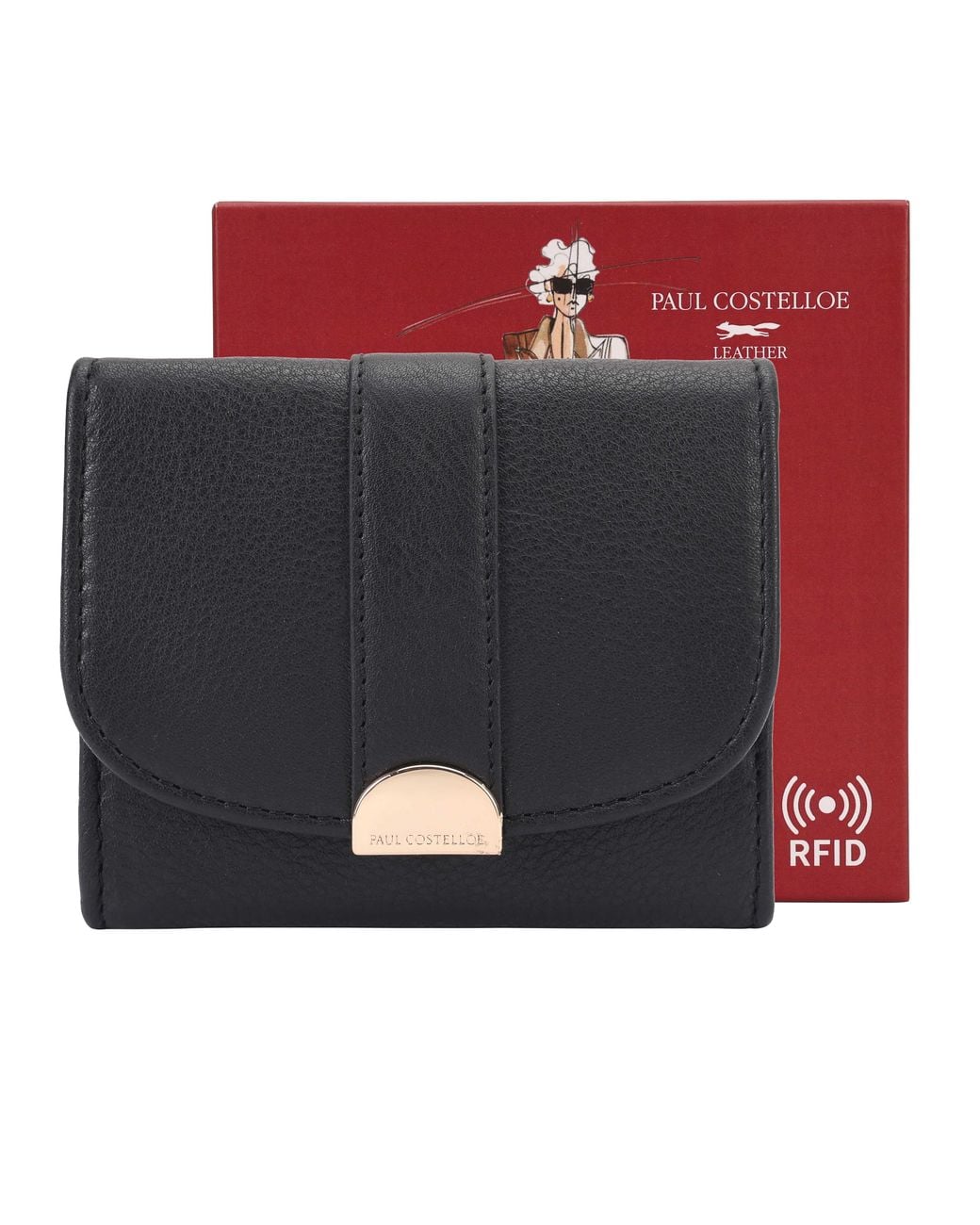 Paul Costelloe Black Lovel Leather Purse