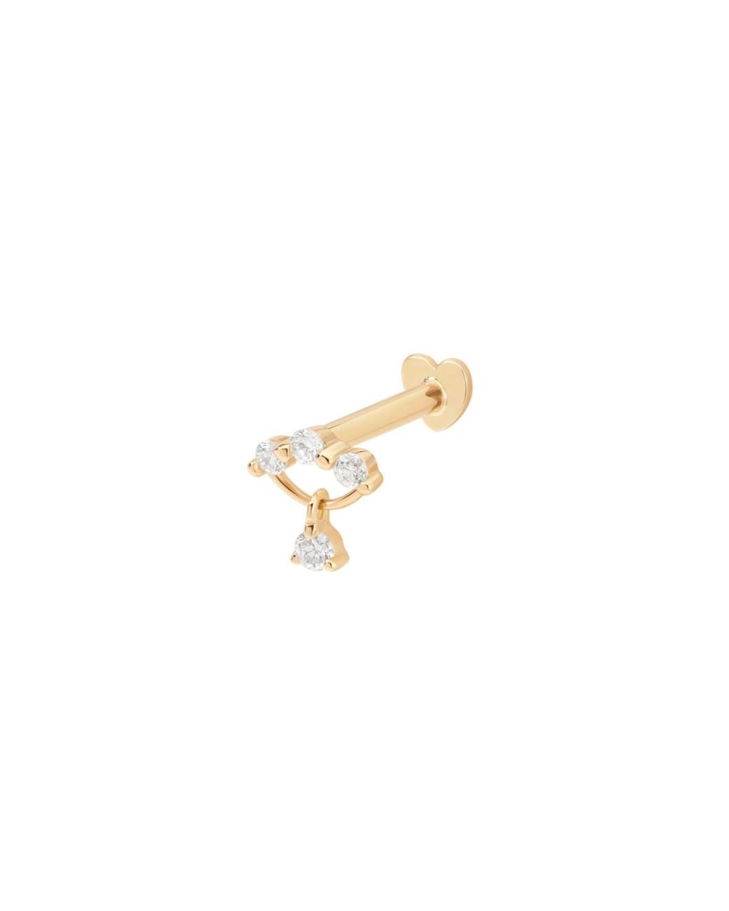 Vanhi Metallic 14K Solid Freda Lab-Grown Diamond Flat Back Stud
