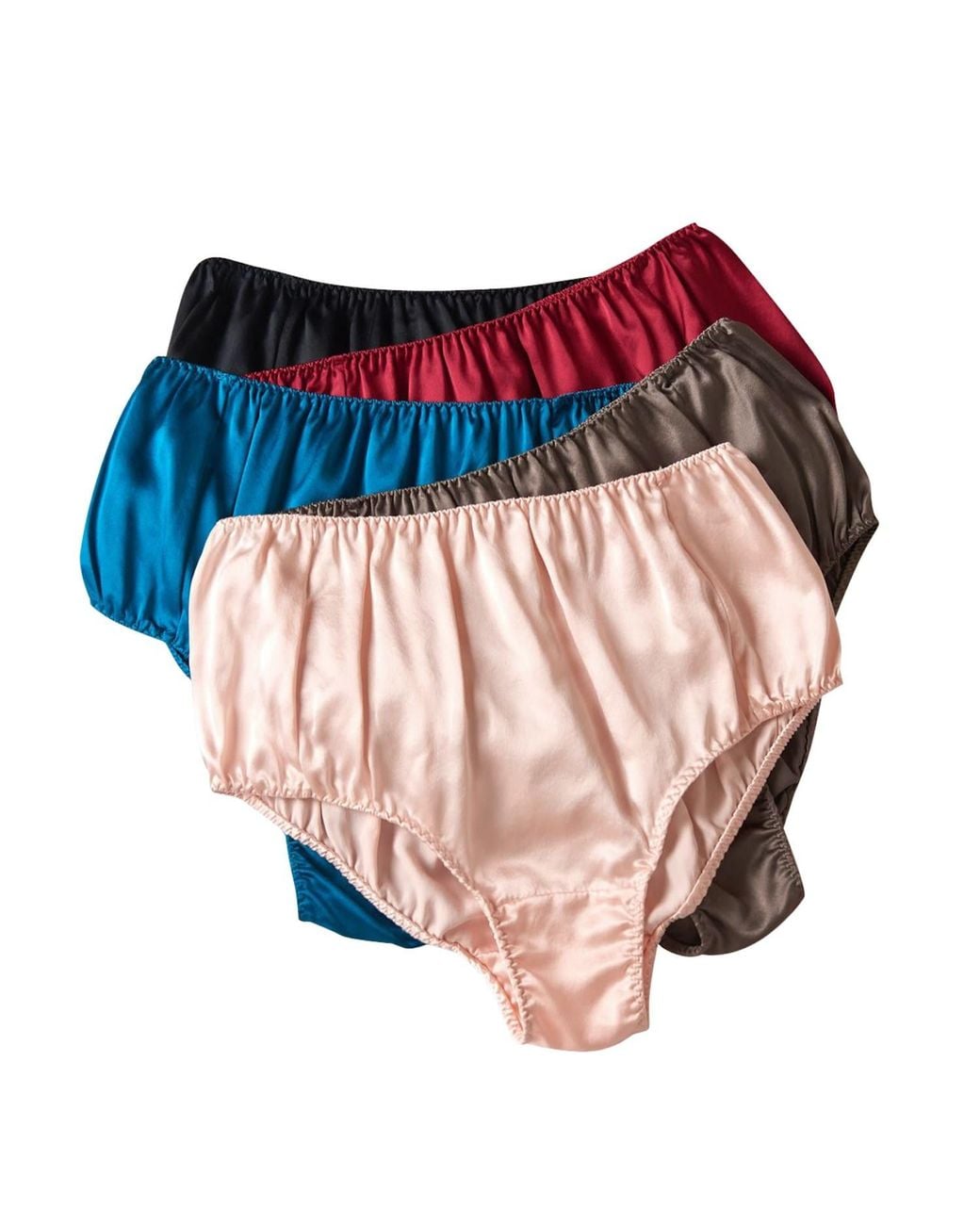 Soft Strokes Silk Red Pure Mulberry Silk French Cut Panties High Waist Set Of Nine