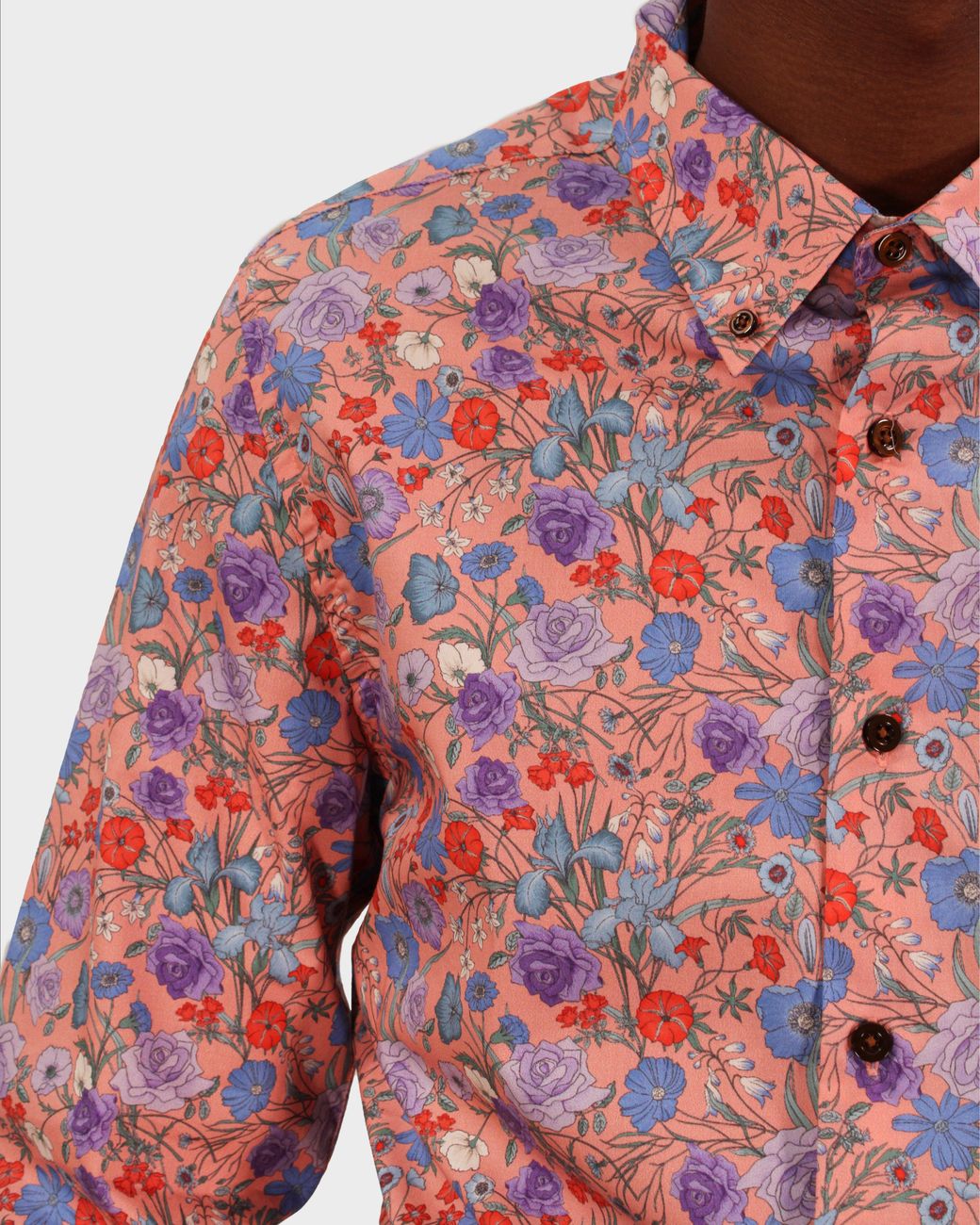 Lords of Harlech Red Morris Rose Floral Shirt for men