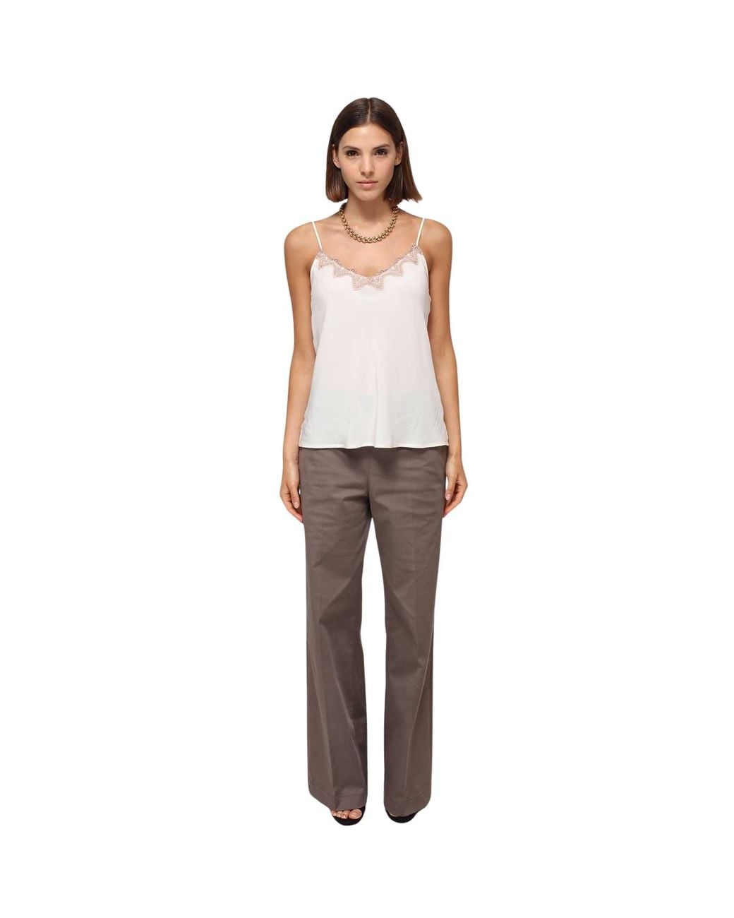 Humans & Land Brown Taupe Straight Pants
