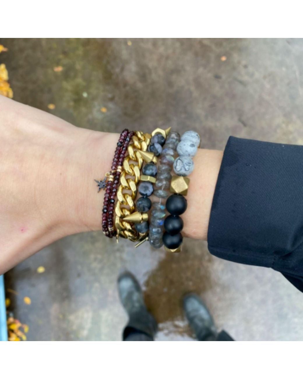 Rachel Nathan Metallic Chain: Thick Curb Slim Bracelet