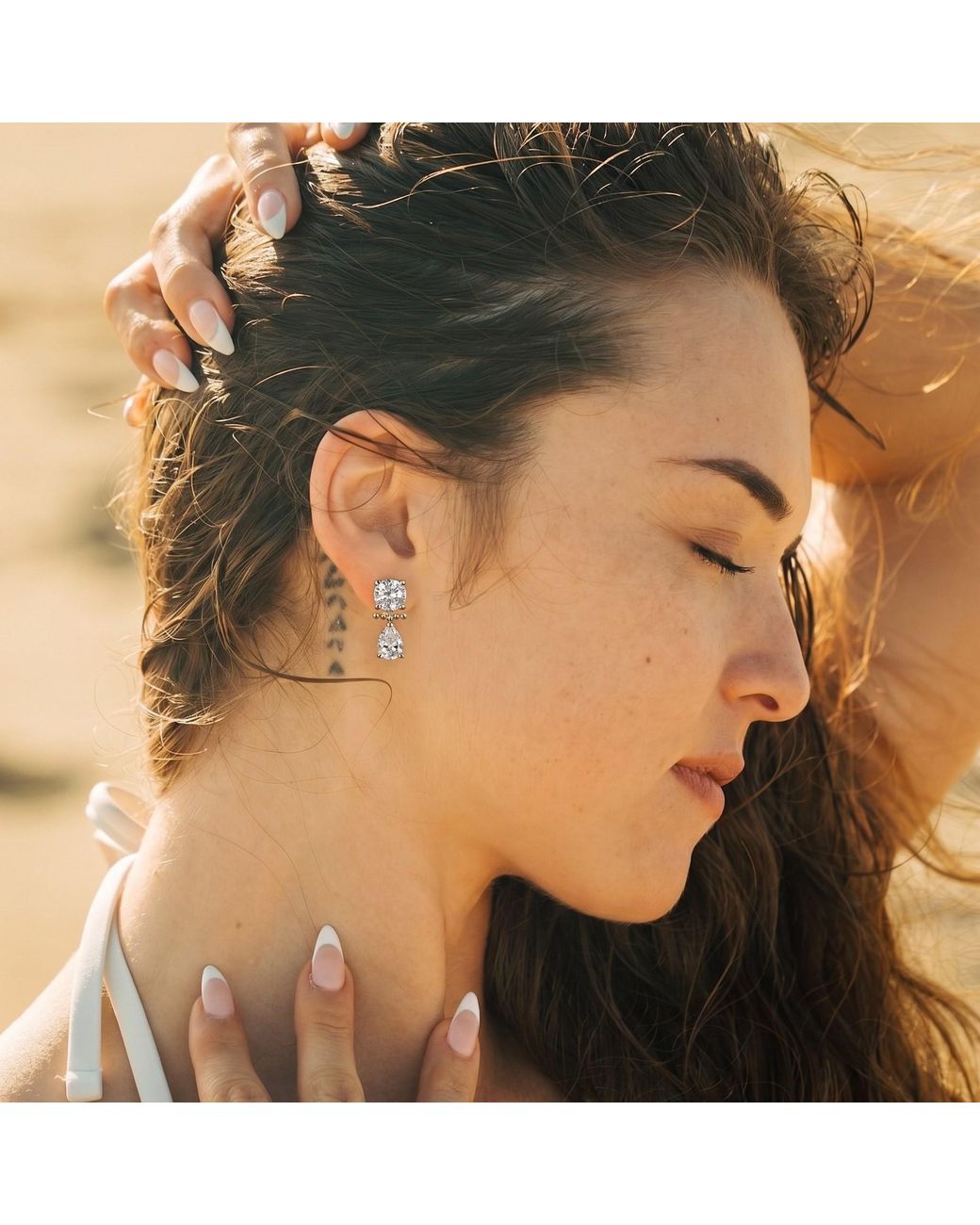 With Love Darling White Cascade Earring